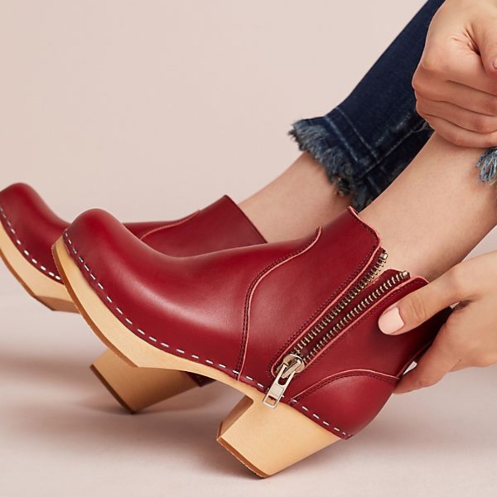 Swedish Hasbeens Zip It Emy Clog Boots